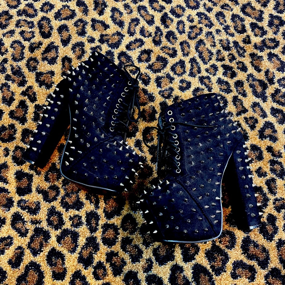 Black Spiked Booties